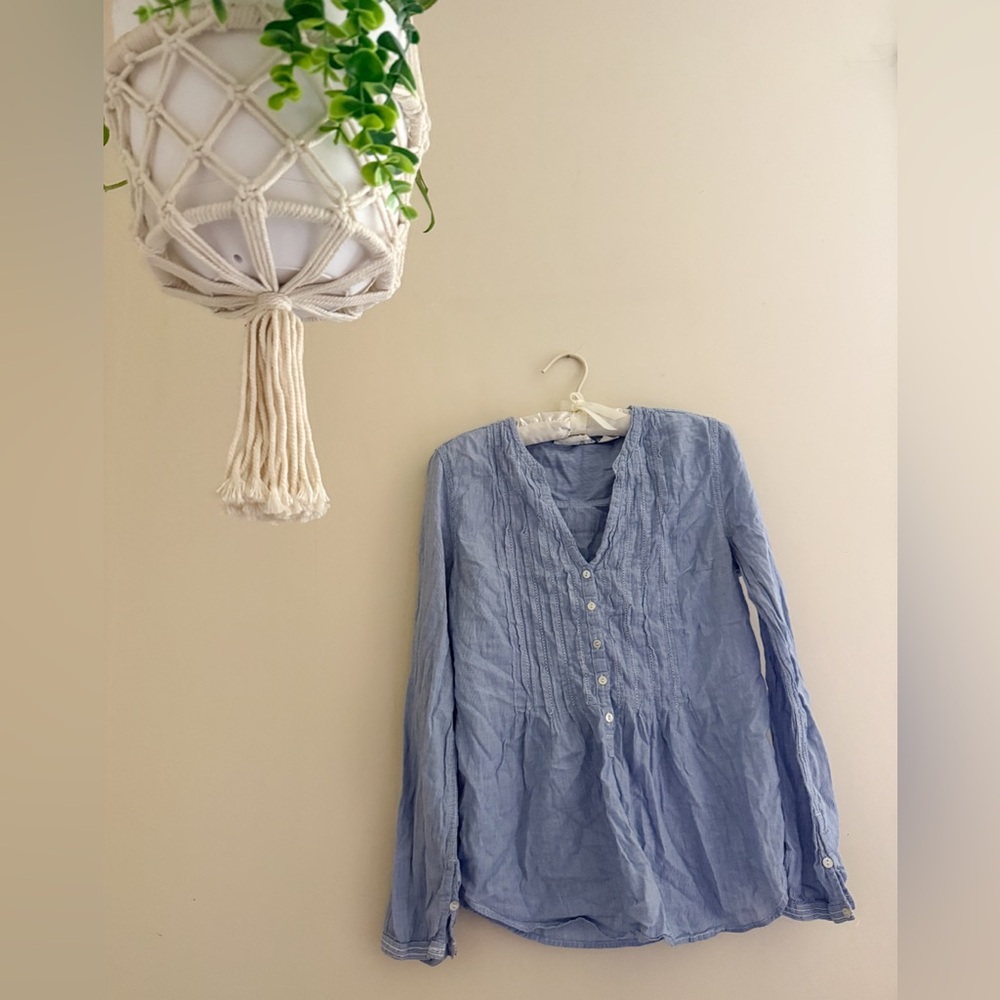 H&M Blue Button-Up Blouse